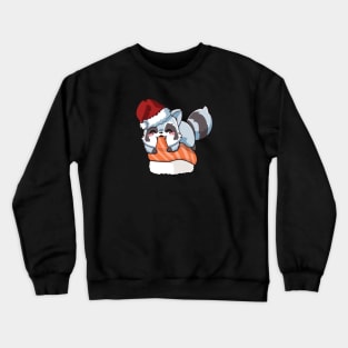 Racoon Salmon Sushi Christmas Crewneck Sweatshirt